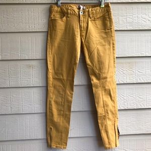 Banana Republic Heritage Mustard colored Skinny Jeans with ankle zippers